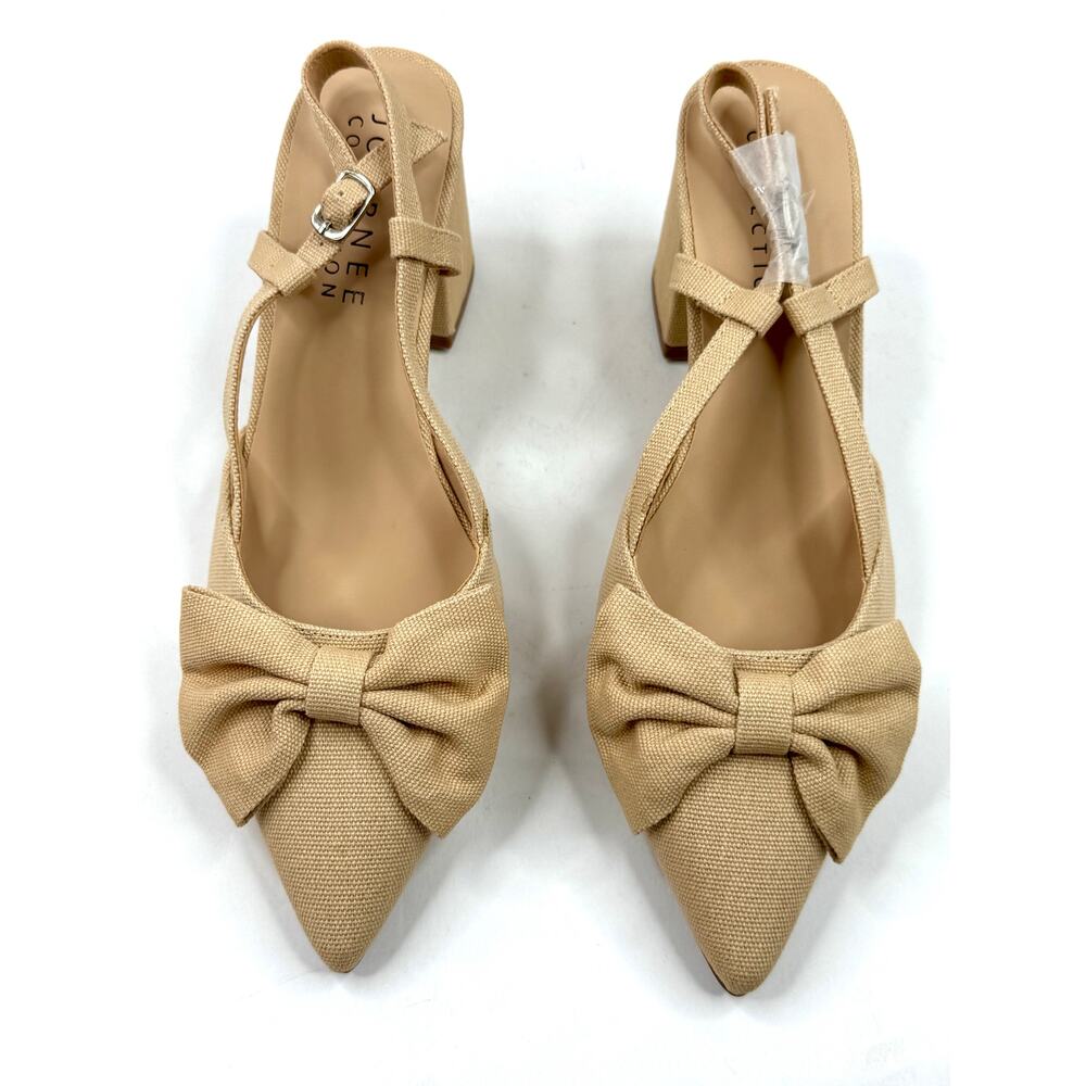 Journee Collection Women's Tailynn Block Heel Pumps Tan Size 7.5 NWT - Picture 2 of 9